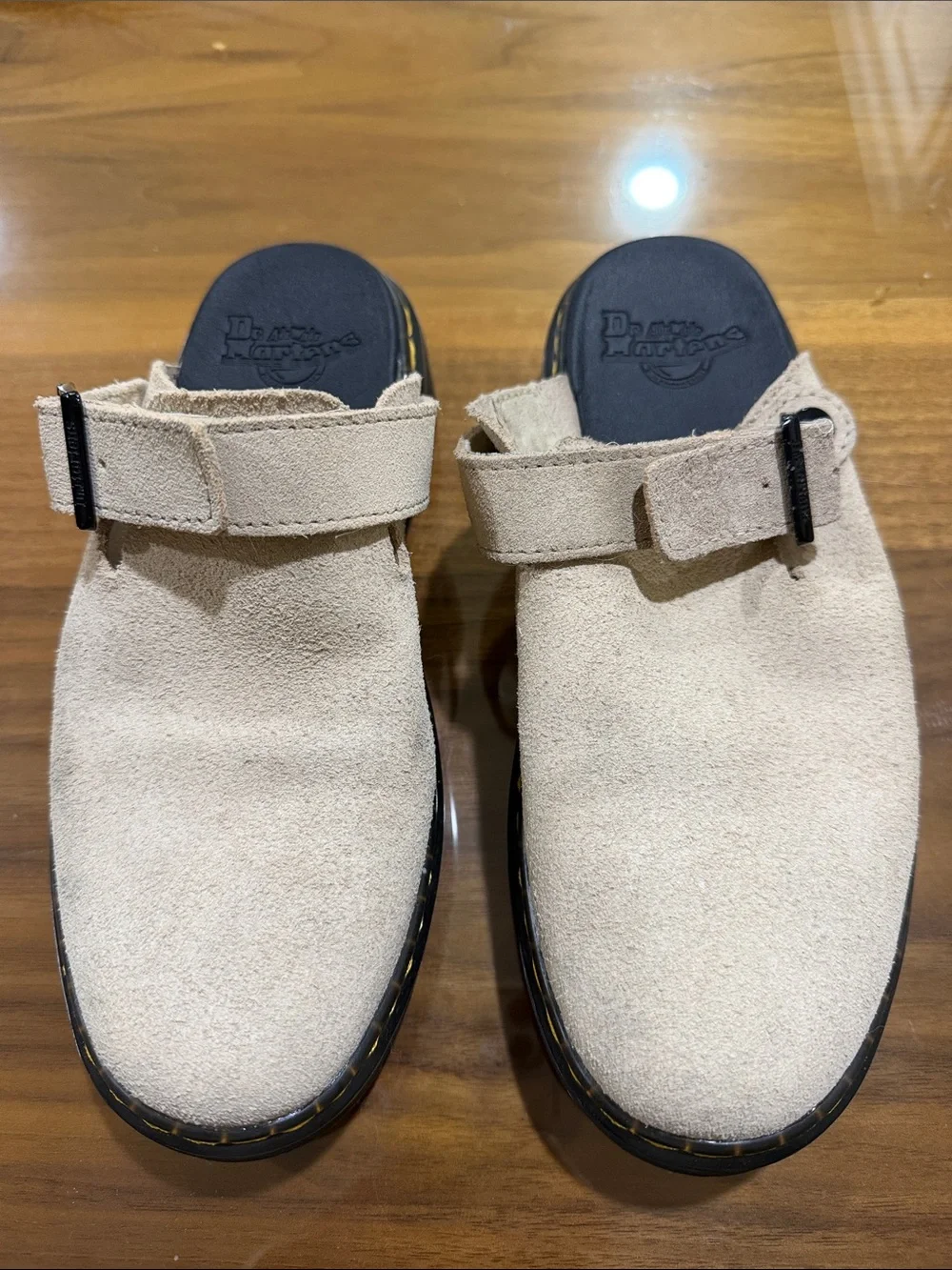Dr. Martens Beige Suede Slip-On Clog with Strap Men’s 6 Women’s 7